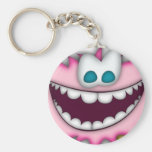 Keychain humourous pink, fuzzy cartoon creature