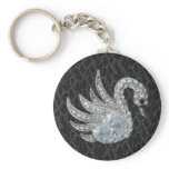 Keychain Jewel Swan Leather (017-047)