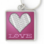 Keychain Love Heart Pink Your Photo Here