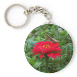 Keychain/Praying Mantis & Zinnia