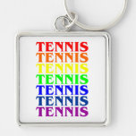 Keychain Tennis Rainbow Light or Dark
