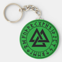 keychain Tri-Triangle Rune Shield on Grn