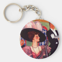 KEYCHAIN VINTAGE EDWARDIAN ERA WOMEN'S FASHIONS