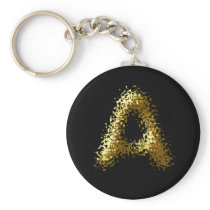 Keychain  with a gold letter "A" on a black base