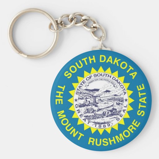 Keychain with Flag of South Dakota State