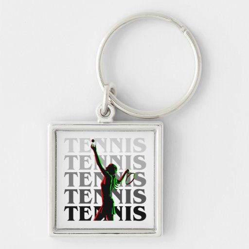 Keychain Women's Tennis 1 Black on Light