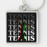 Keychain Women's Tennis 1 White on Dark