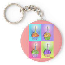 Keychains - Birthday Cupcakes