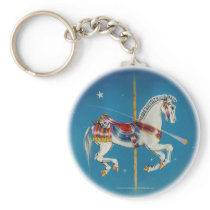 Keychains - Red, White & Blue Carousel Horse