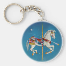 Keychains - Red, White & Blue Carousel Horse