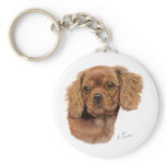 Keyring : Ruby Cavalier king charles spaniel puppy keychains