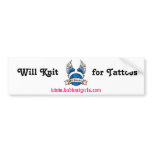 KG Logo Knit for Tattoos Bumper Sticker bumper stickers