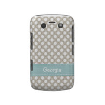 Khaki and Blue Polka Dot BlackBerry Bold Case Mate
