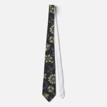 Khaki / Black Floral Pattern tie