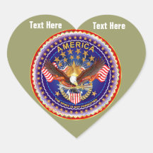 Khaki River Heart Stickers