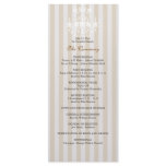 Khaki & White Chandelier Striped Wedding Program Custom Rack Cards