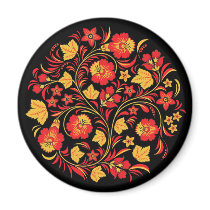 Khokhloma Hohloma Russian Folk Art Magnet