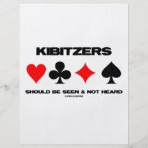 Kibitzers Should Be Seen And Not Heard Full Color Flyer