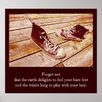 kick off your shoes - freedom inspirational poster