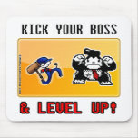 kick your boss & level up! mousepads