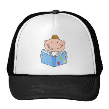 Kid Boy Reading A Book Hats