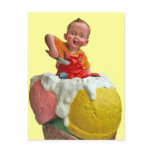 Kid Cone Ice Cream Parlour Sign Postcard