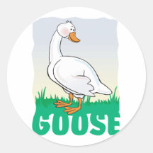 Kid Friendly Goose Round Sticker