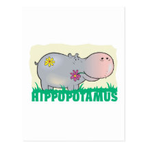 Kid Friendly Hippopotamus Post Card