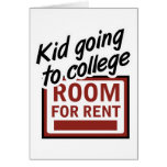 Kid Going to College Room For Rent cards