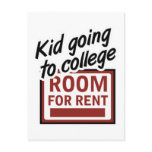 Kid Going to College Room For Rent postcards
