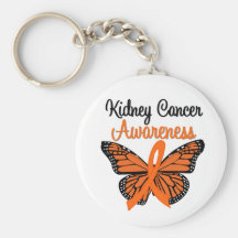 Kidney Cancer Awareness Butterfly Ribbon Key Chains