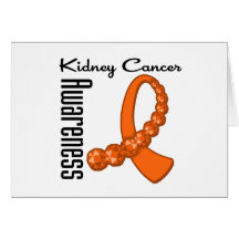 Kidney Cancer Awareness Gemstone Ribbon Greeting Card