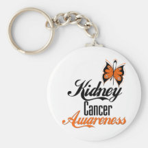 Kidney Cancer Awareness Orange Butterfly Keychains