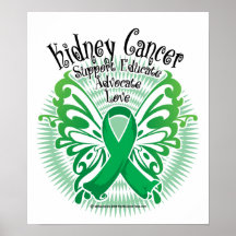 Kidney Cancer Butterfly 3 Poster
