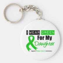 Kidney Cancer Green Ribbon For My Daughter Keychains