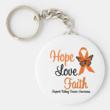 Kidney Cancer Hope Love Faith Awareness Keychain