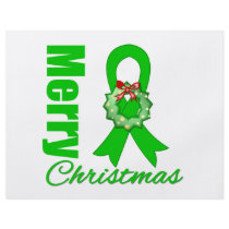 Kidney Cancer Merry Christmas Green Ribbon Full Colour Flyer
