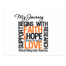 Kidney Cancer My Journey Begins With FAITH Post Cards