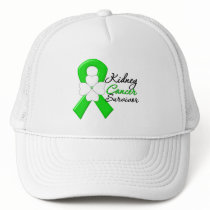 Kidney Cancer Survivor Flower Green Ribbon Trucker Hat