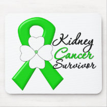 Kidney Cancer Survivor Flower Green Ribbon Mouse Mats