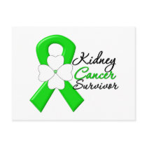 Kidney Cancer Survivor Flower Green Ribbon Postcards