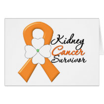 Kidney Cancer Survivor Flower Orange Ribbon Greeting Cards