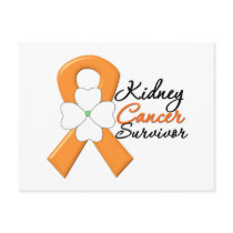 Kidney Cancer Survivor Flower Orange Ribbon Post Cards