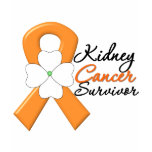 Kidney Cancer Survivor Flower Orange Ribbon t-shirts