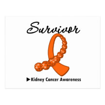 Kidney Cancer Survivor Gemstone Ribbon Postcards