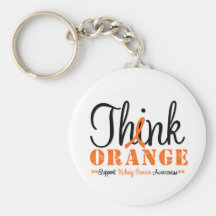 Kidney Cancer THINK ORANGE Awareness Keychain