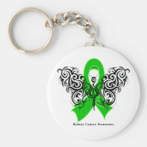 Kidney Cancer Tribal Butterfly Ribbon Key Chains