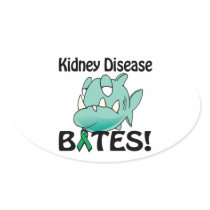 Kidney Disease BITES Oval Stickers