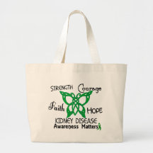 Kidney Disease Celtic Butterfly 3 Tote Bags