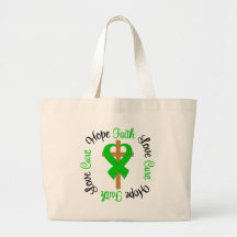 Kidney Disease Faith Hope Love Cross Canvas Bags